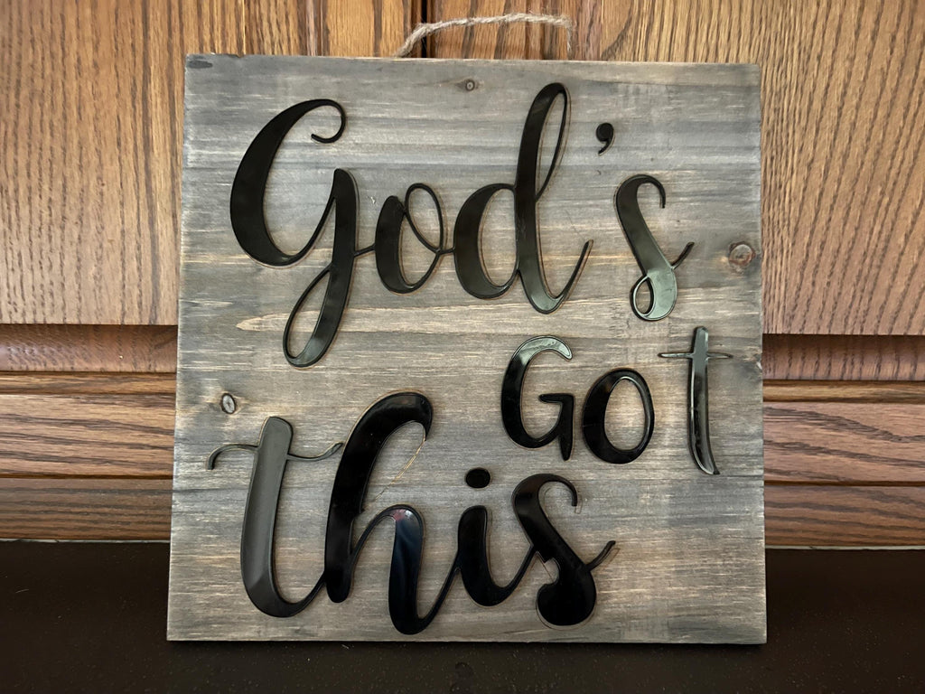 Christian Wall Art — Rustic Inspirational Sign