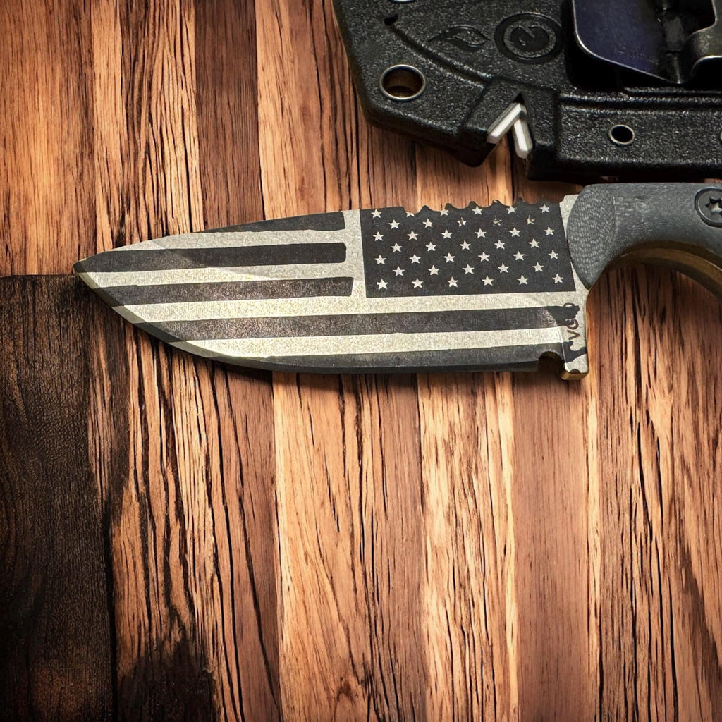 Engraved Hunting Knife with Emergency Whistle