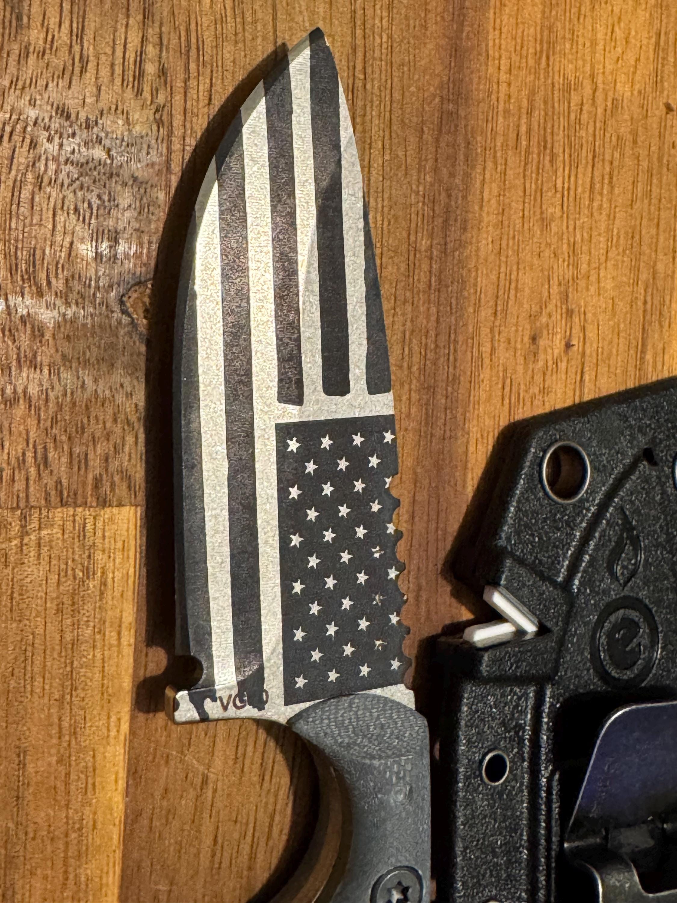 Engraved Hunting Knife with Emergency Whistle