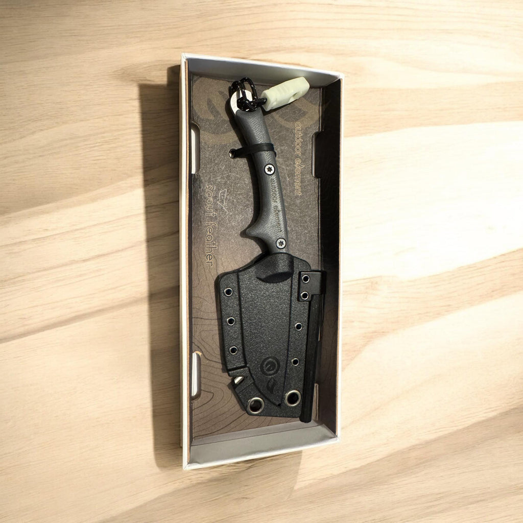 Engraved Hunting Knife with Emergency Whistle