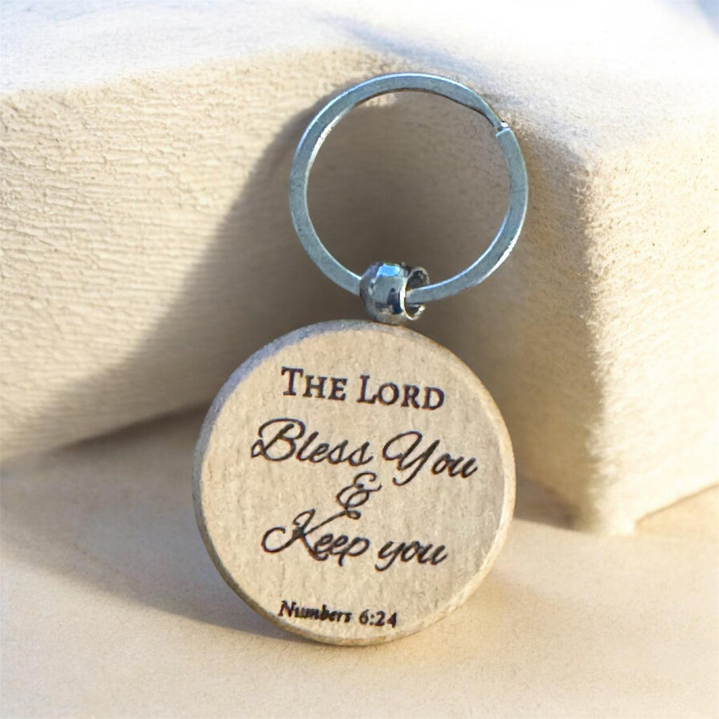 Scripture Bamboo Keychain — Christian Faith Gift
