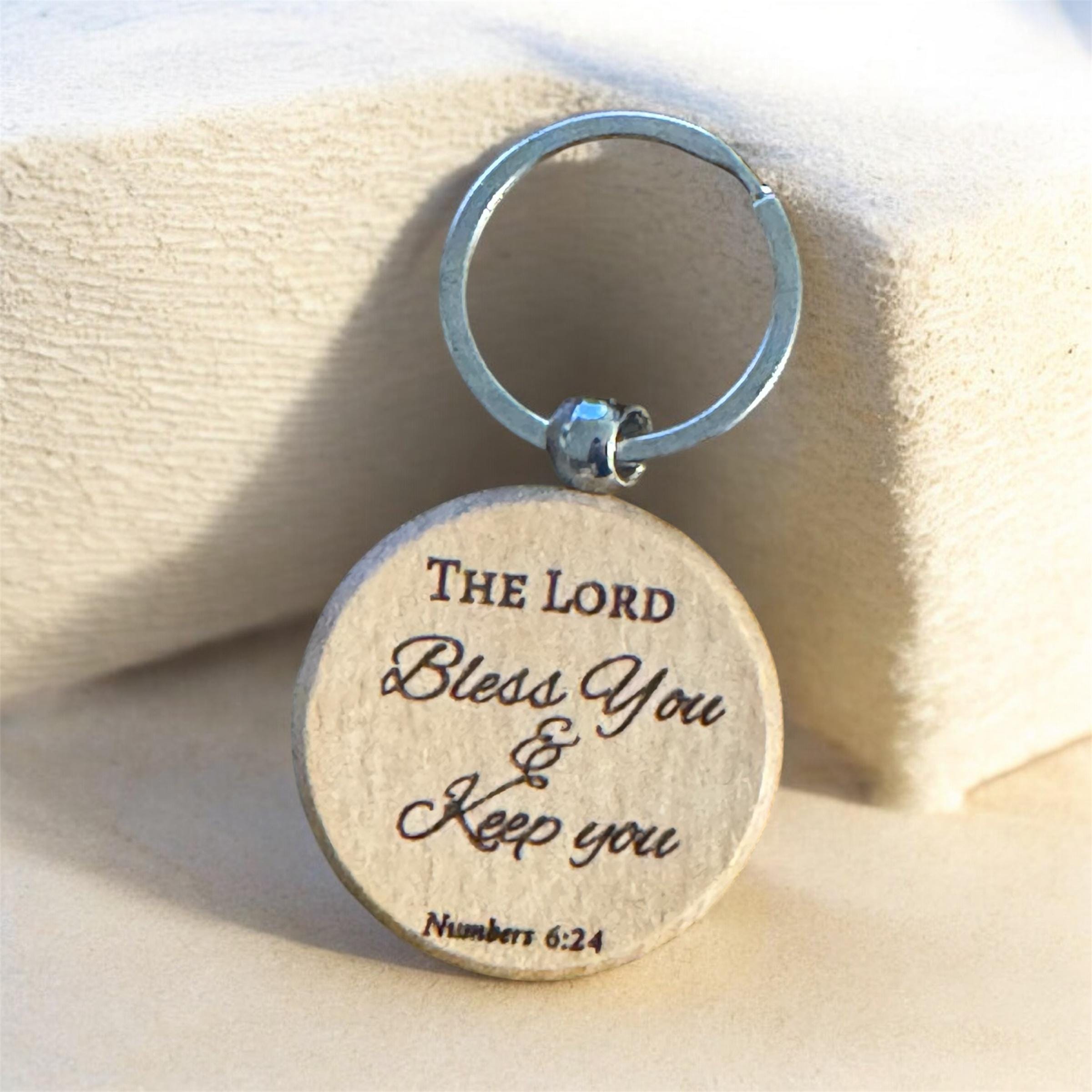 Scripture Bamboo Keychain — Christian Faith Gift