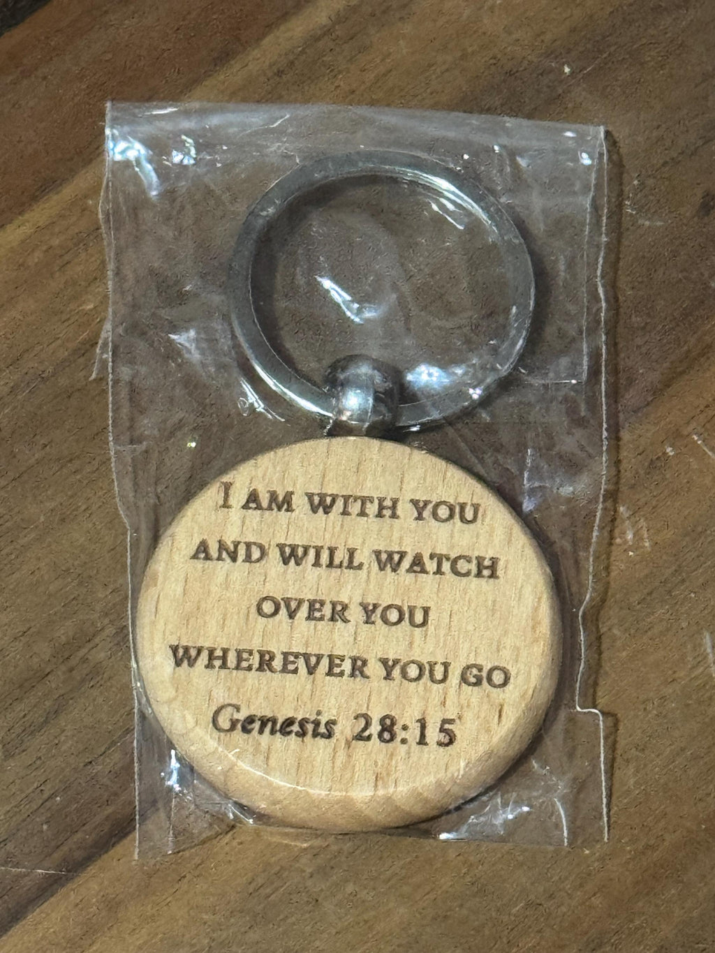 Scripture Bamboo Keychain — Christian Faith Gift