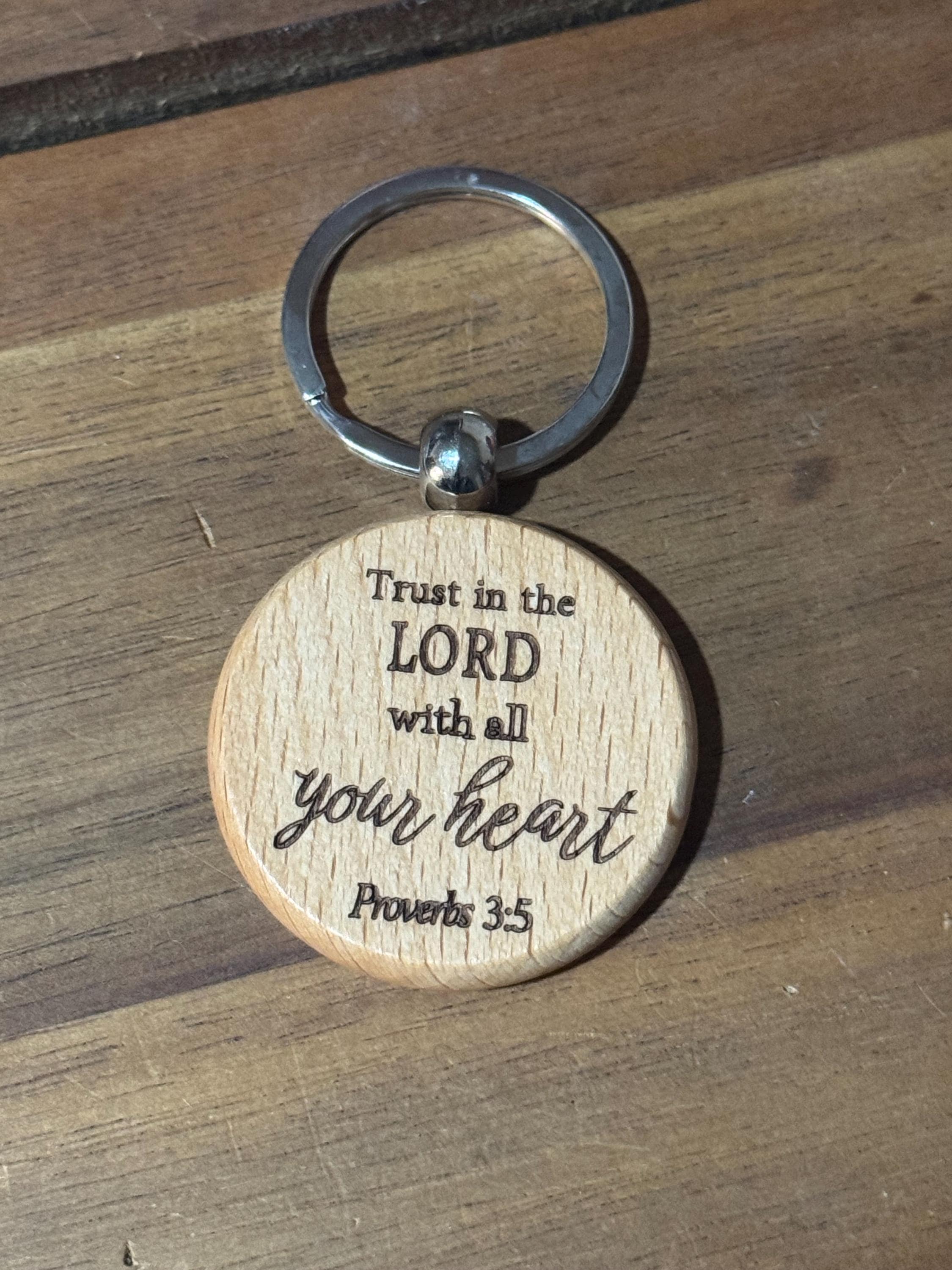 Scripture Bamboo Keychain — Christian Faith Gift