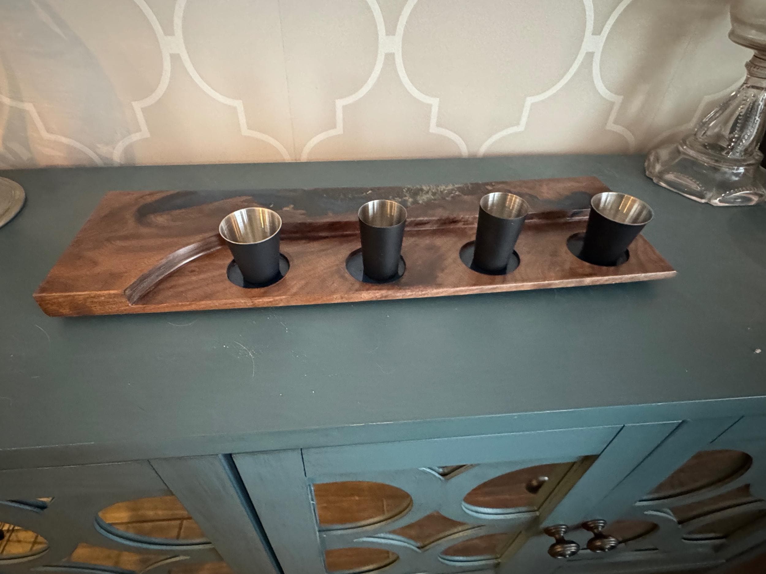 Live Edge Wooden Whiskey Flight Board