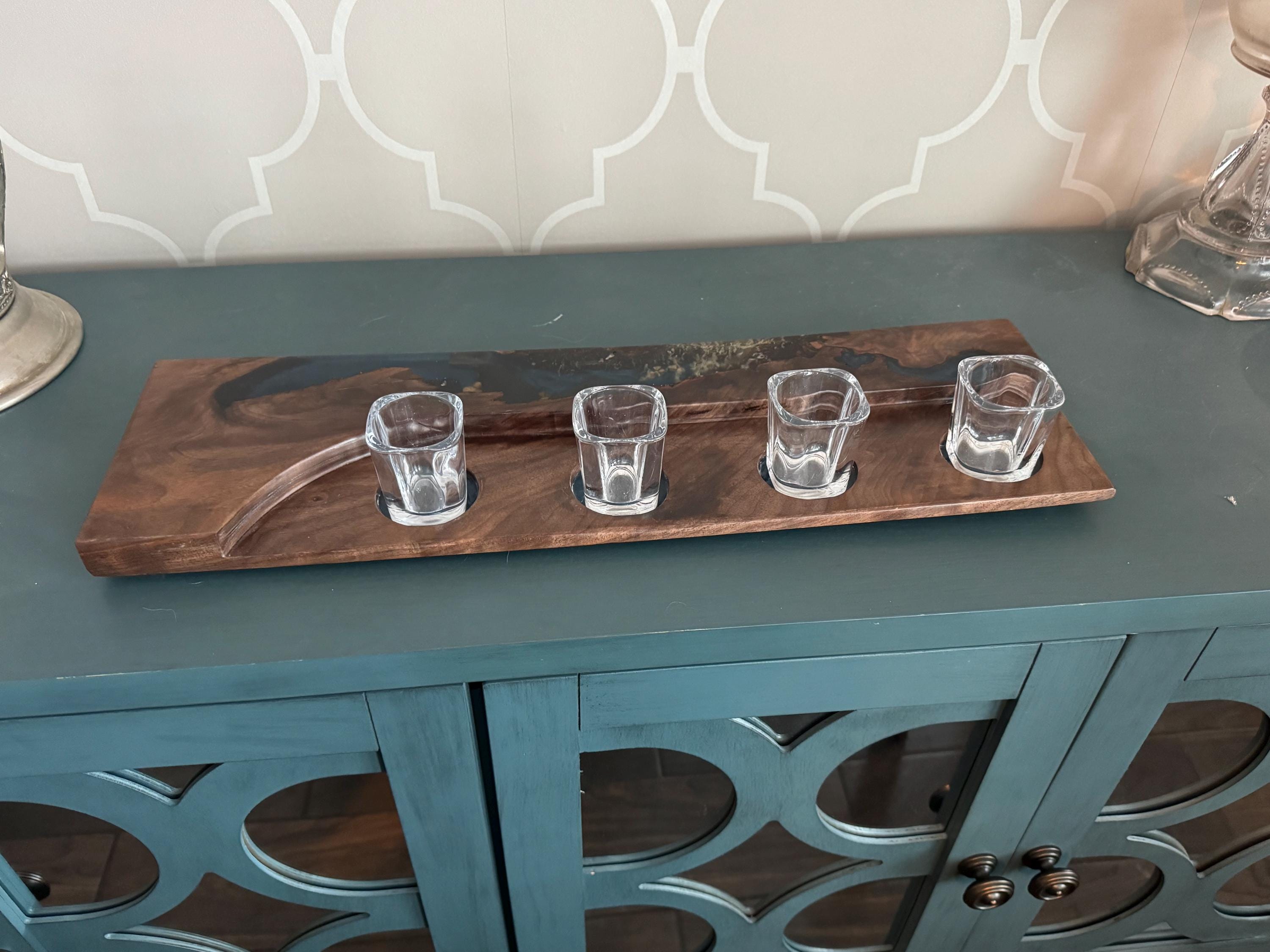 Live Edge Wooden Whiskey Flight Board