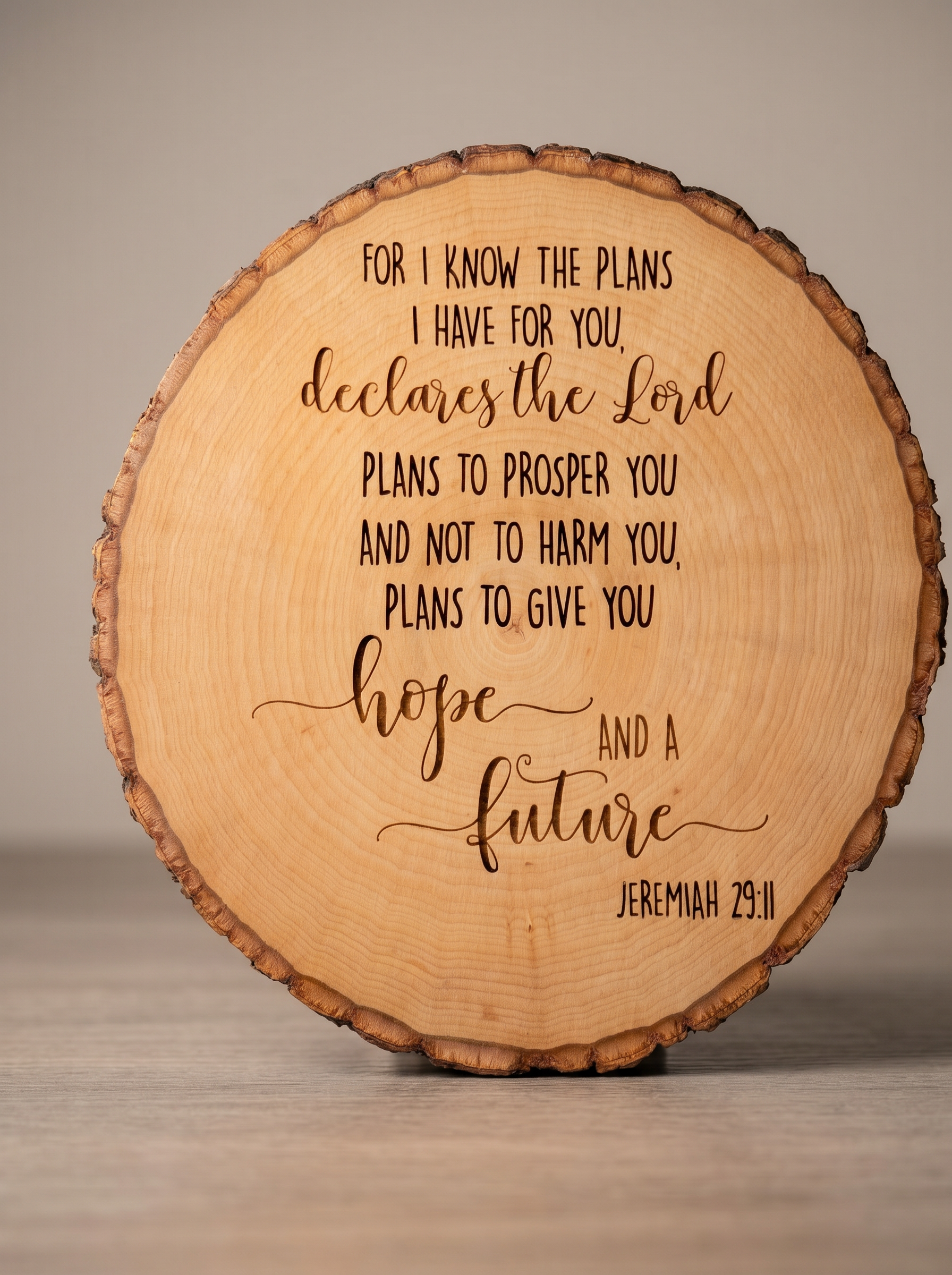 Jeremiah 29:11 Engraved Wood Plaque