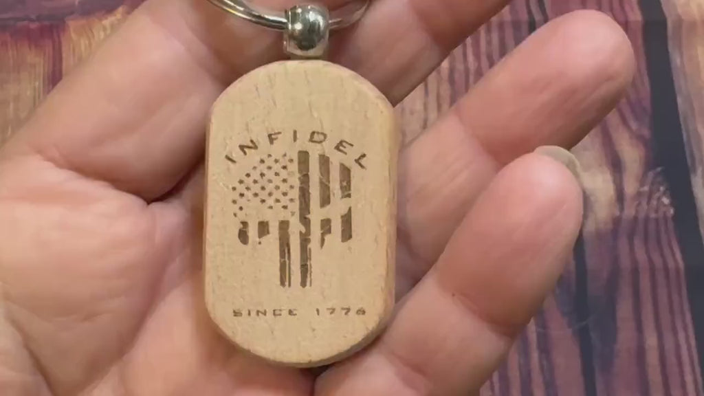 Custom Laser Engraved Keychain: Company Logo, Military Gift