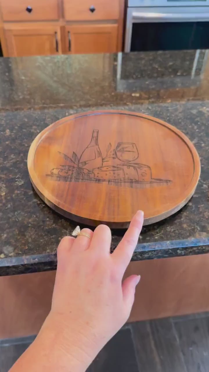 Wine Lover Lazy Susan — Couple's Wedding Keepsake