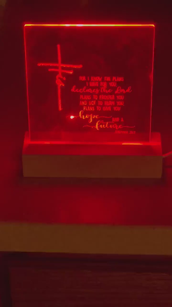 Personalized Acrylic Night Light — Wedding Centerpiece